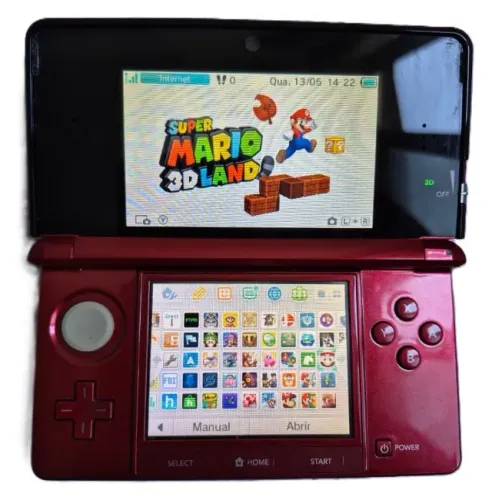 Nintendo 3ds Desbloqueado Impecável 32gb Lotado de Jogos Vermelho - Completo Novo na Caixa