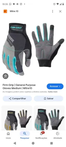 Luva profissional emborrachada General purpose