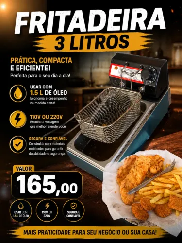 Fritadeira 3l elétrica 