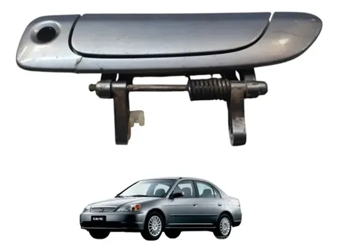 Maçaneta Externa Dianteira Esq Honda Civic 1.7 2002 A 2005 Cinza Dianteira