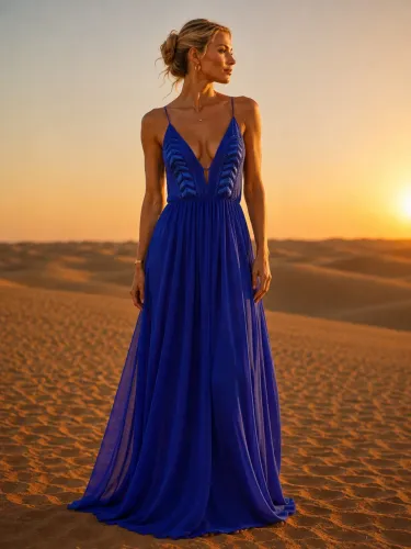 Vestido da Animale longo Costa nua , bojo bordada , azul carbono TAM 40 em ggt de seda