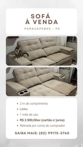 Sofá 2m de comprimento 