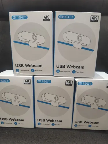 Webcam emeet 4k ultra HD 2 microfone auto focos nova na caixa lacrada 