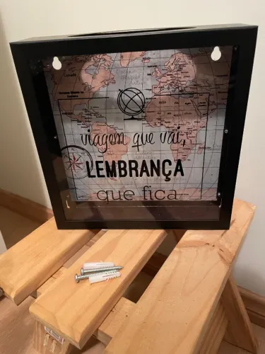 Quadro Lembrança de Viagem 23x23 cm Geguton