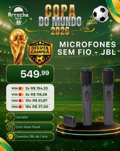 Microfones sem fio JBL - Lacrados - Com NF - Garantia JBL de 1 ano