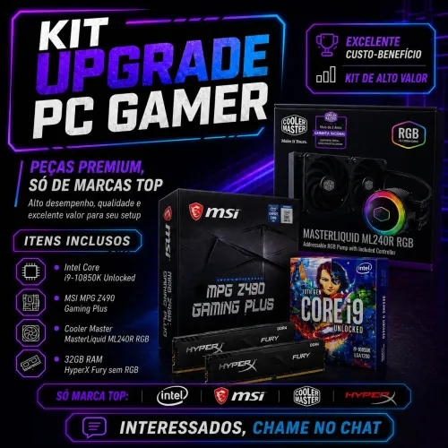 KIT UPGRADE NA CAIXA - i9 10850K + 32GB RAM + Z490