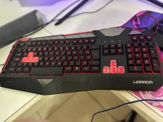Teclado Gamer Warrior Com Teclas Macro Led 
