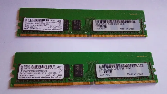  Memórias Servidor 16 GB   DDR4 ECC 2400MHz Smart(2 pentes de 8gb)
