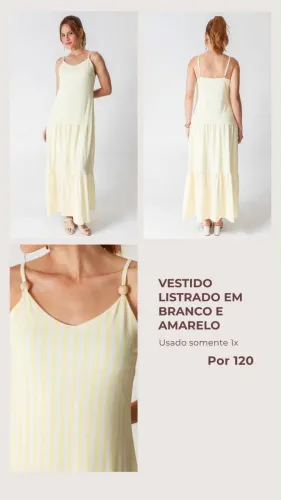 Vestido longo Marisa listrado usado 1 vez 