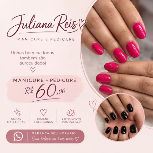 Manicure e Pedicure - Pé e Mão R$ 60