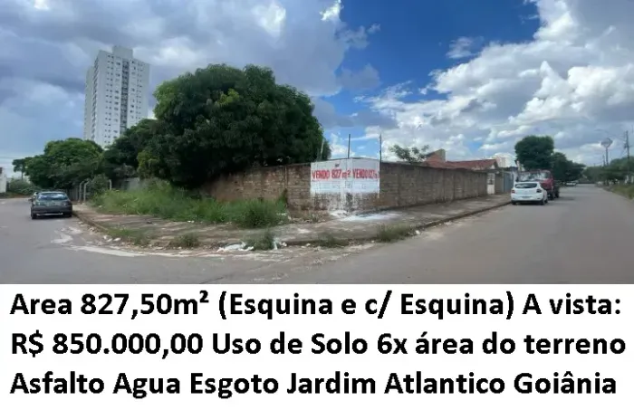 Leia a descrição: Area 827,50m² (Uso de Solo 6x a área do terreno) Jardim Atlantico