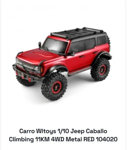 Carro Wltoys 1/10 Jeep Caballo Climbing 11KM 4WD Metal RED 104020