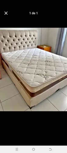 Cama queen size na cor bege entrego na sua casa