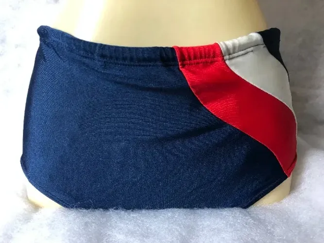 Sunga Masculina Azul Branca e Vermelha Tricolor Moda Praia Piscina Verão