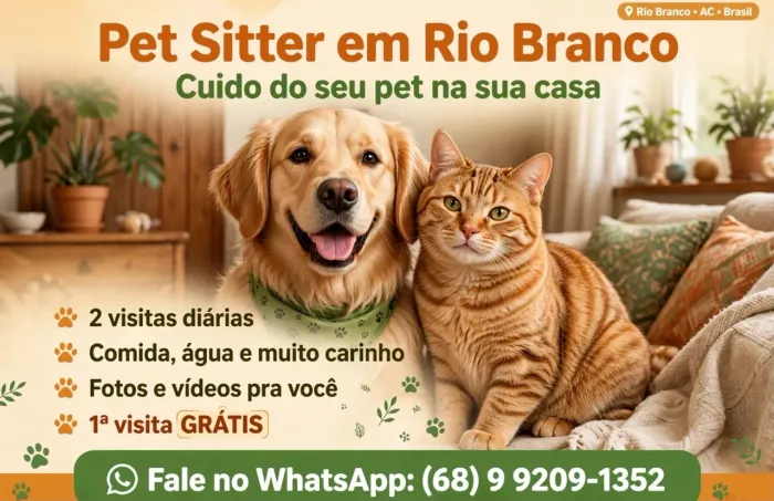 Pet Sitter em Rio Branco - Cuido do seu pet na sua casa