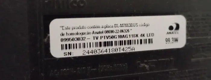 Tv smart 50 polegadas 4k led Philco para retirada de peças 