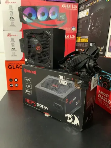 Fonte Redragon RGPS-500W, 500W, PFC Ativo, Bivolt, FAN 140mm (USADA E REVISADA)