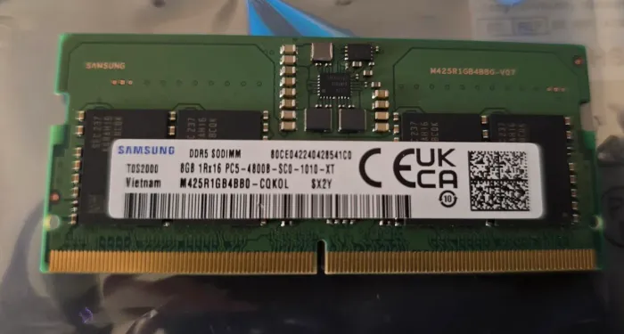 Memória RAM 8GB Samsung SODIMM DDR5 4800Mhz5