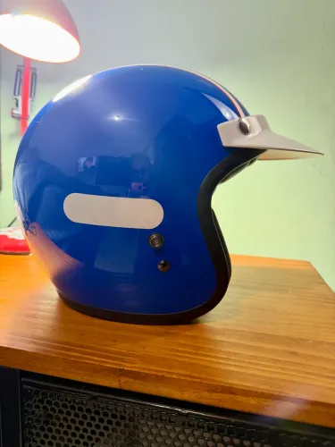 CAPACETE BELL CUSTOM 500 SIX DAYS STEVE MCQUEEN - AZUL - TAM 60