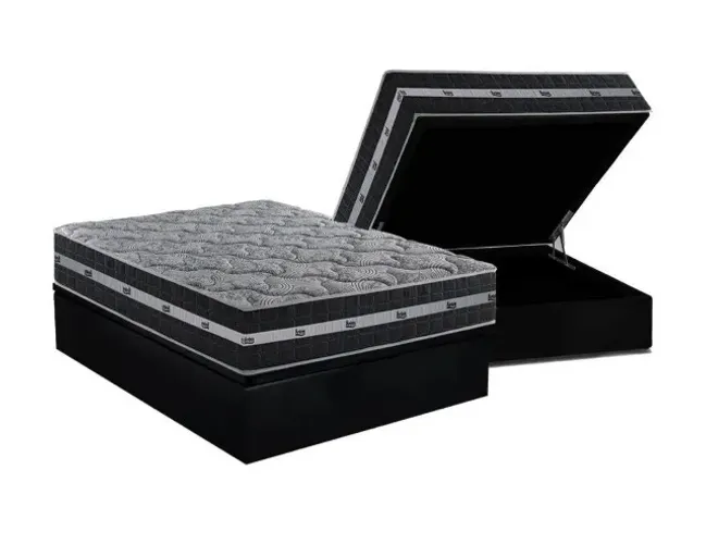 Conjunto Colchão com Base Box Baú Casal NOVO