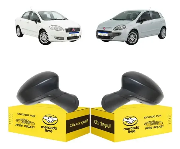 Par Retrovisor Fiat Punto Linea 2008 2009 10 A 2017 Elétrico