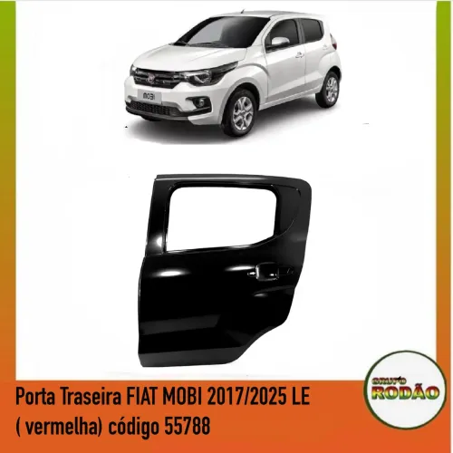 Porta Traseira FIAT MOBI 2017/2025 LE (vermelha) código 55788
