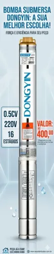 Bomba submersa 0.5cv 220v 16 estágios Lepono 2.5 polegadas