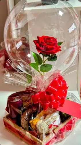 Cesta Café da Manhã Rosa Eterna.
