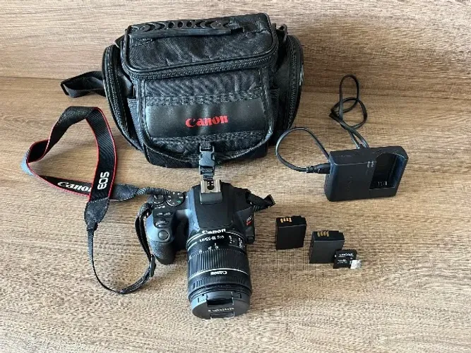 Canon SL3 + lente 18-55mm | Kit completo, perfeito para começar na fotografia