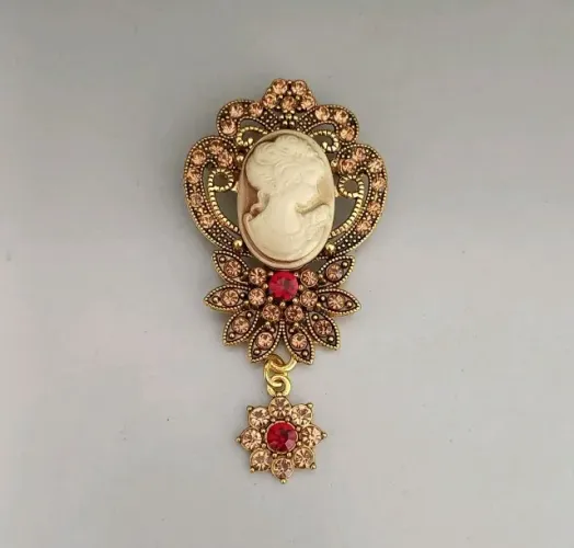 Broche de Camafeu Luxo Dourado (novo)