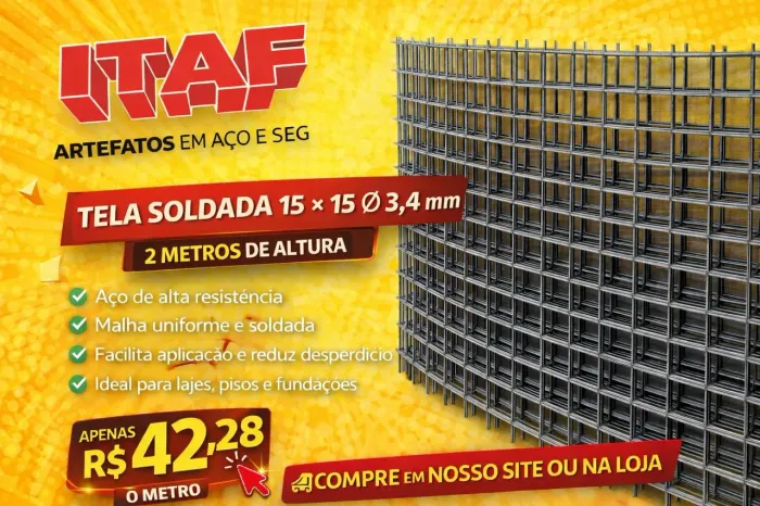 Tela soldada 15x15 3,4mm