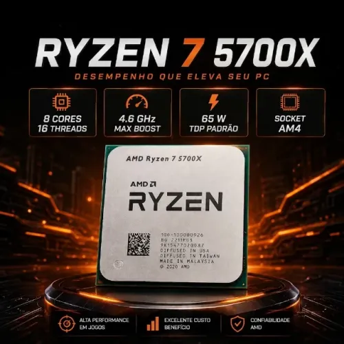 Ryzen 7 5700X - PROCESSADOR - NOVO - OEM - AMD - AM4 - DDR4 - SOMENTE VENDA