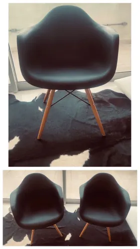 Cadeira Eiffel com braços mor preto