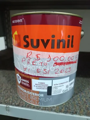 Tinta Esmalte Suvinil Premium Preto Fosco
