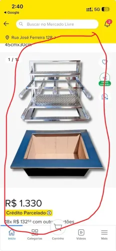 Churrasqueira com suporte inox