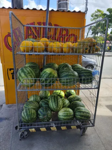 Gaiola expositora para comércio.