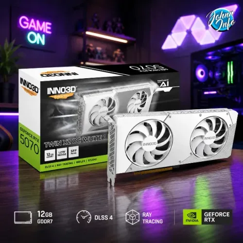 Placa de Vídeo INNO3D RTX 5070 TWIN X2 OC White 12GB GDDR7 Produto Novo Lacrado