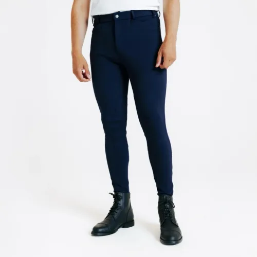 Culote de Equitação Masculino Fouganza 100 Azul Petróleo - PP