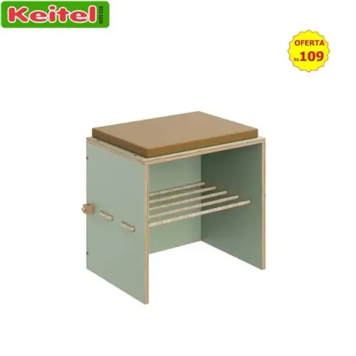 Banco Com Futon e Cordas Cordel Cor Verde - 1004 -