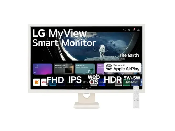 Monitor IPS LED Wide 32" LG MyView Smart 32SR50F-W Branco (Full HD) c/ Alto-Falantes Integ