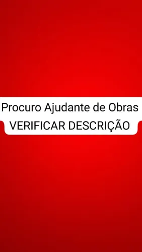 Procuro Ajudante de Obras