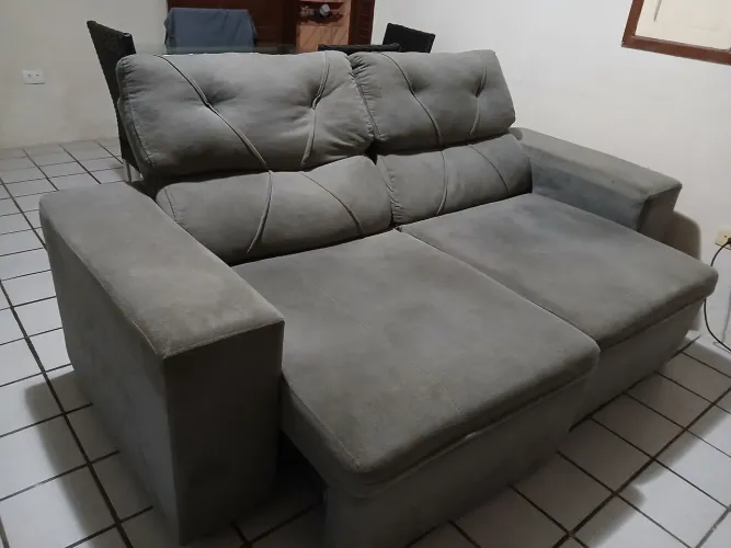 Sofá Retrátil + Reclinavel 3 lugares Suede