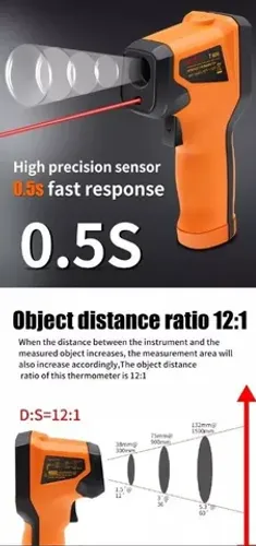 Termômetro Laser Digital Industrial Temperatura -50 A 600°c TB600A  Arduino COD-AP153 