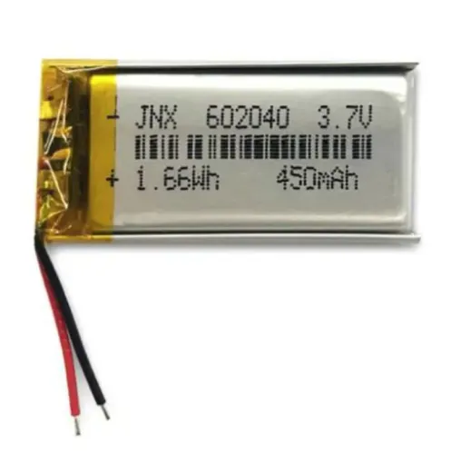 Bateria Polímero de Lítio 602040 3.7v 450mah 6mm x 20mm x 40mm