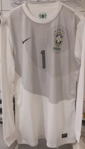 CAMISA GOLEIRO SELECAO BRASIL NIKE 2012 DE JOGO BRANCA FRETE GRATIS