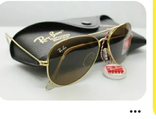 Óculos de Sol Ray Ban modelo masculino e feminino marrom dourado