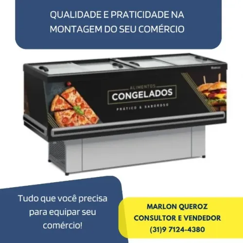 Ilha de Congelados 2M Gelopar Vidro Reto  