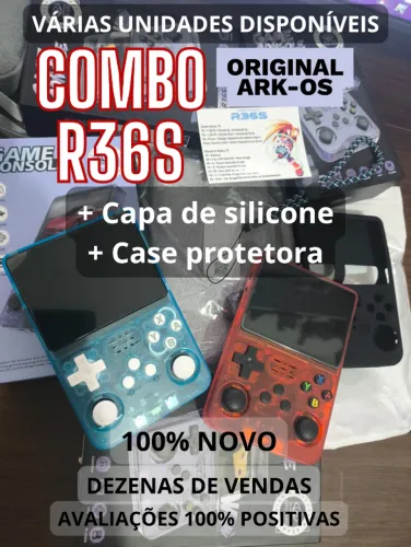 PROMO BLACK FRIDAY - COMBO Case + Capa + ARK-OS R36S Original 100% Novo videogame portatil