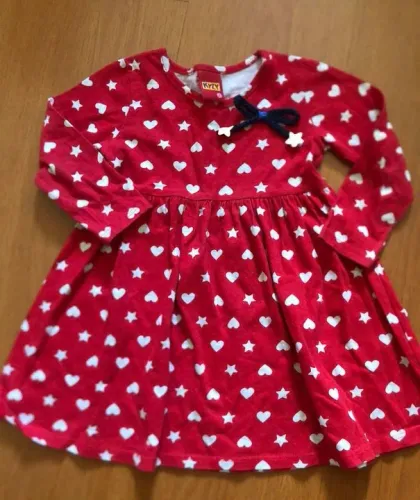 Vestido Kyly Infantil Vermelho Estampa Corações