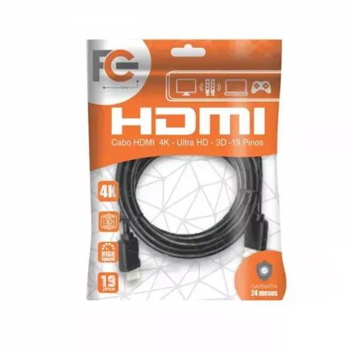 Cabo HDMI 4K Ultra HD 3D 19 Pinos 10 Metros - FC